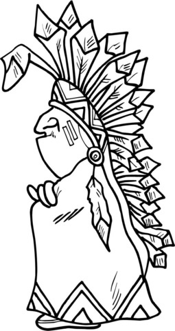 Indian Chief Coloring Page